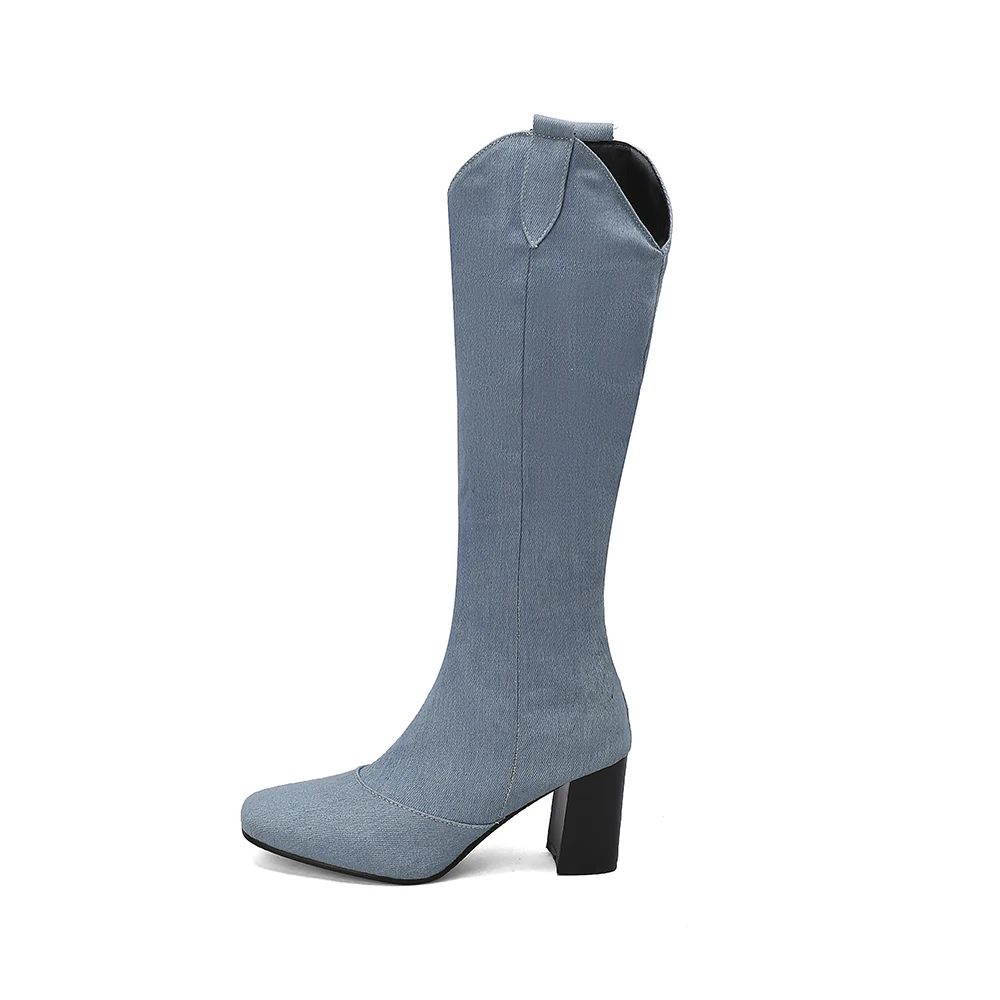 New Winter Black Blue Women Kn - Riding Boot Short recension och pris