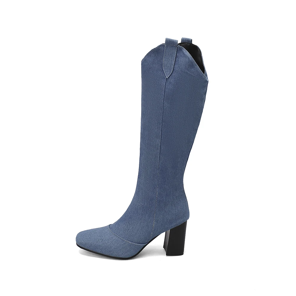 New Winter Black Blue Women Kn - Riding Boot Short recension och pris