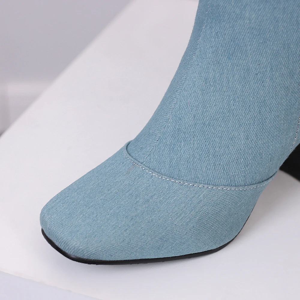New Winter Black Blue Women Kn - Riding Boot Short recension och pris
