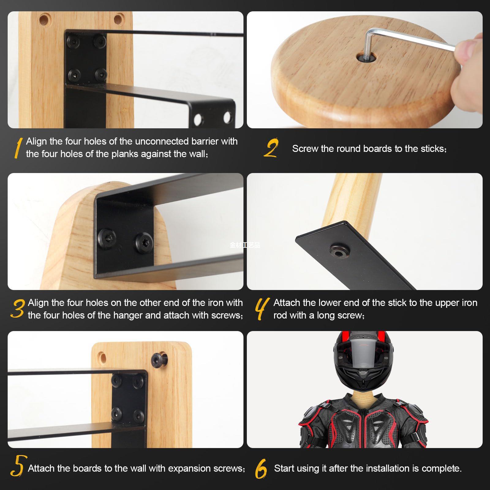 Wall‑Mount Wooden Outdoor Stor - Motorcycle Gear Display Rack recension och pris