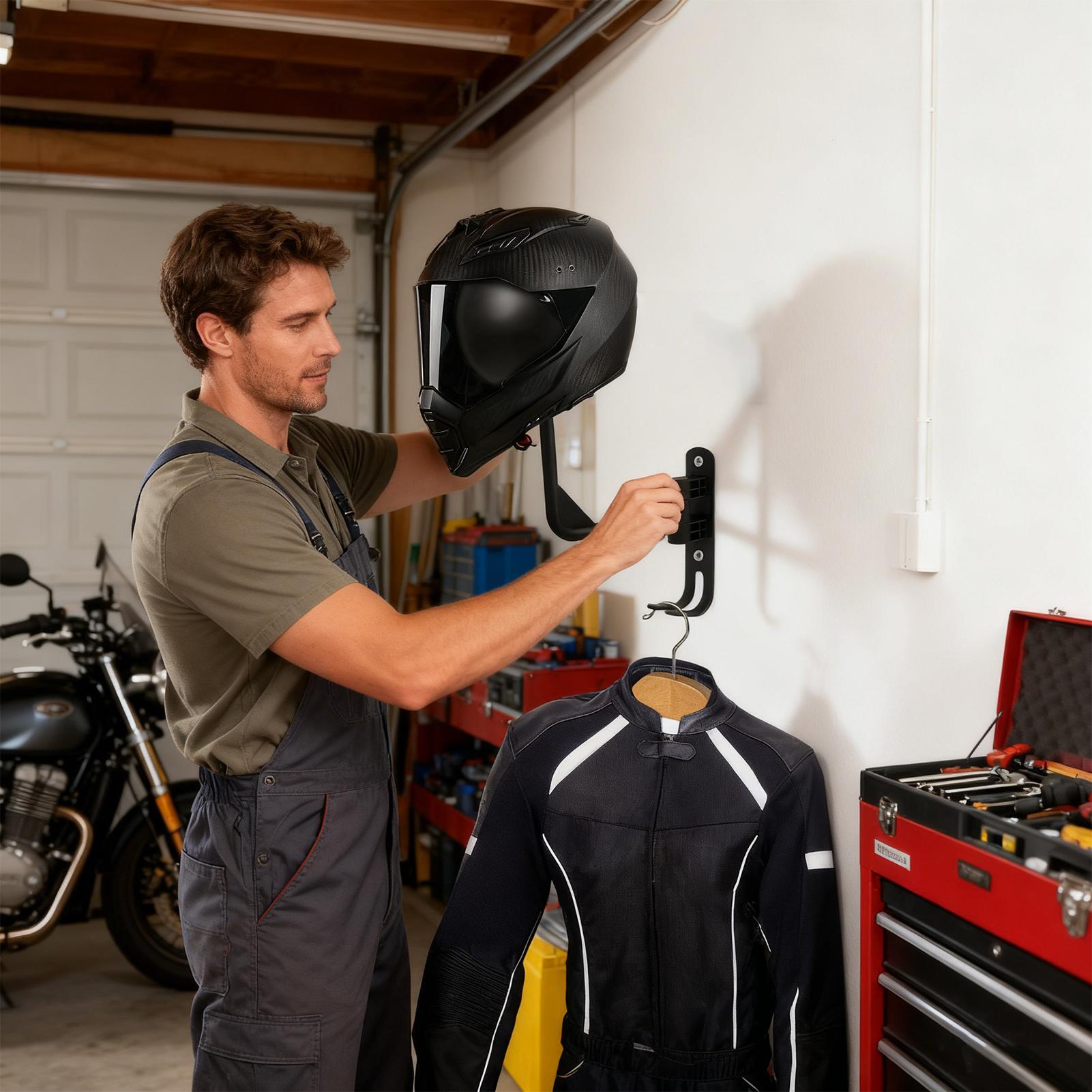 Helmet Organizer Wall Mounted  - Motorcycle Gear Display Rack recension och pris